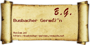 Busbacher Germán névjegykártya